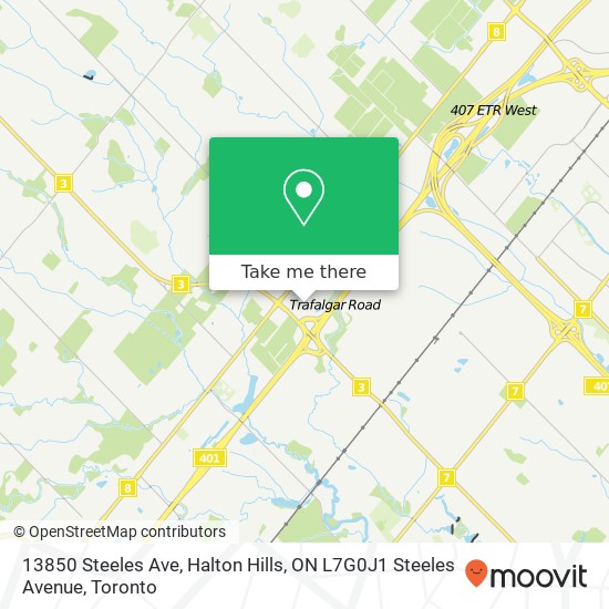 13850 Steeles Ave, Halton Hills, ON L7G0J1 Steeles Avenue map