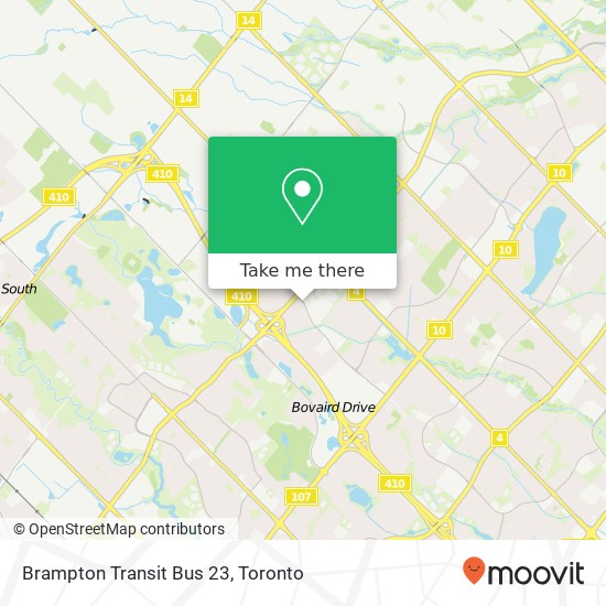 Brampton Transit Bus 23 map