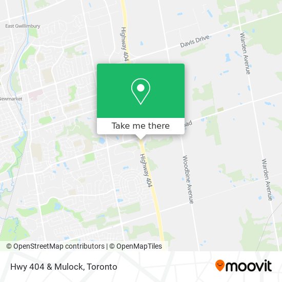 Hwy 404 & Mulock map