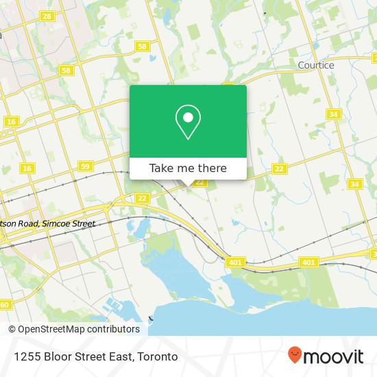 1255 Bloor Street East map