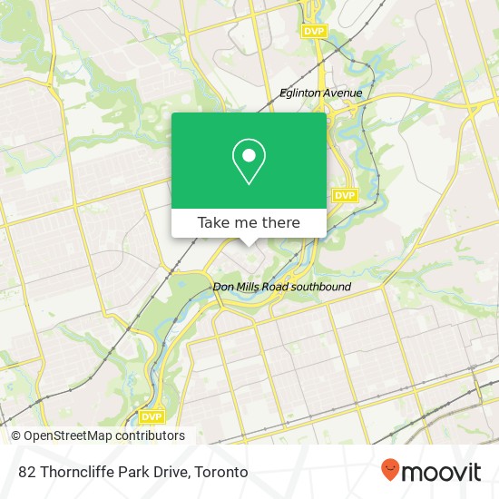 82 Thorncliffe Park Drive map