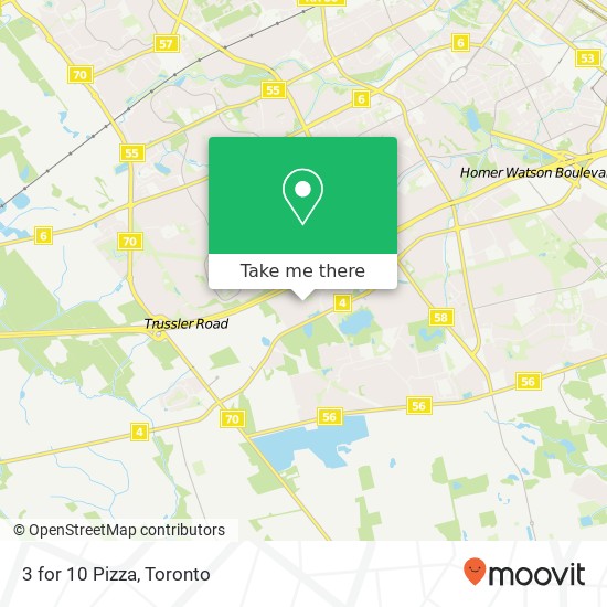 3 for 10 Pizza map