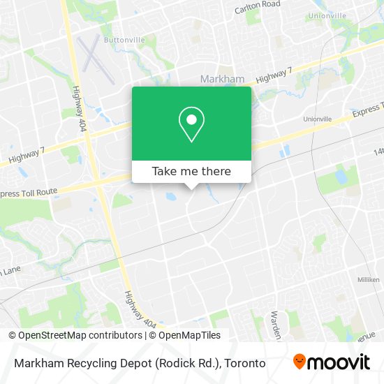 Markham Recycling Depot (Rodick Rd.) map