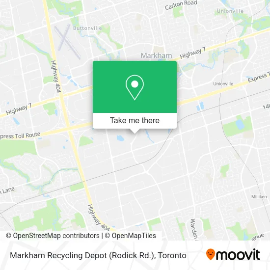 Markham Recycling Depot (Rodick Rd.) map