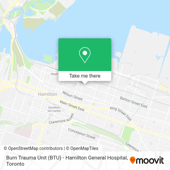 Burn Trauma Unit (BTU) - Hamilton General Hospital map