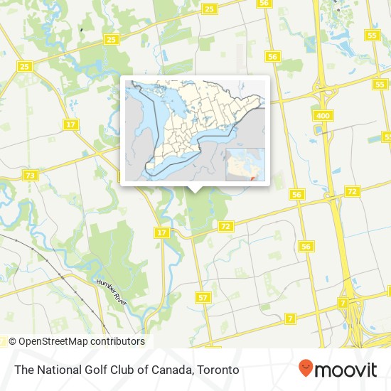 The National Golf Club of Canada map