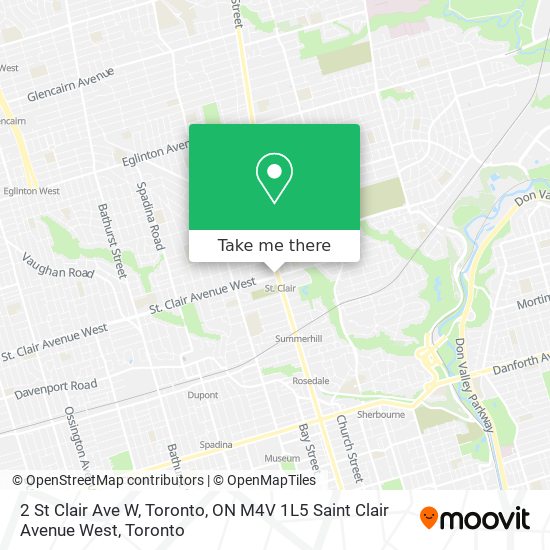2 St Clair Ave W, Toronto, ON M4V 1L5 Saint Clair Avenue West map
