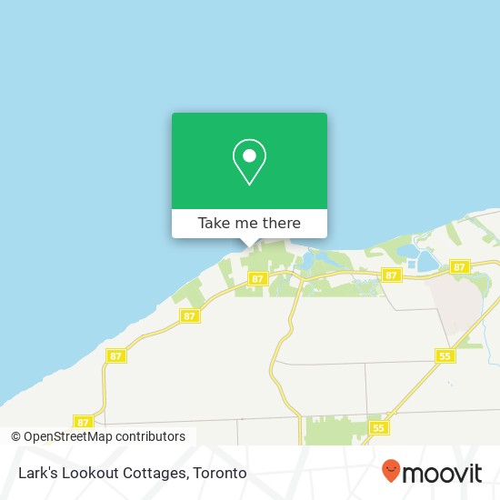 Lark's Lookout Cottages map