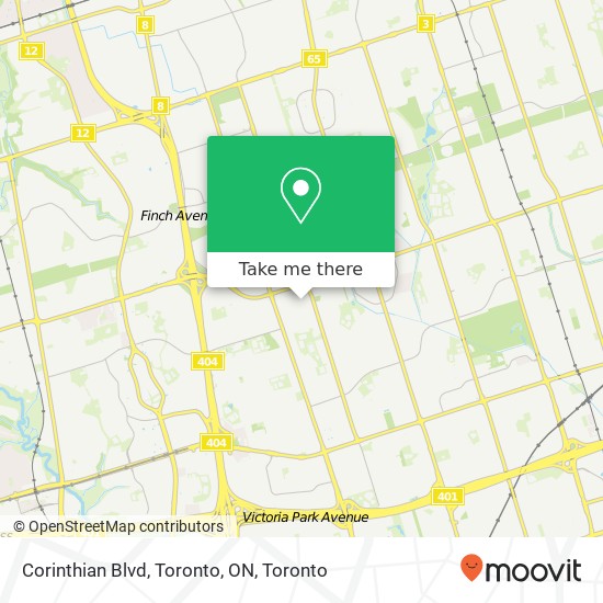 Corinthian Blvd, Toronto, ON map