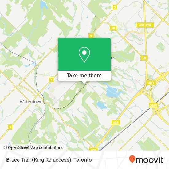 Bruce Trail (King Rd access) map