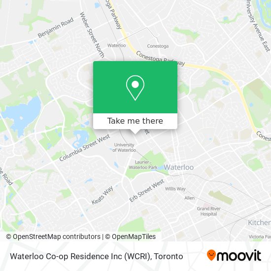 Waterloo Co-op Residence Inc (WCRI) map