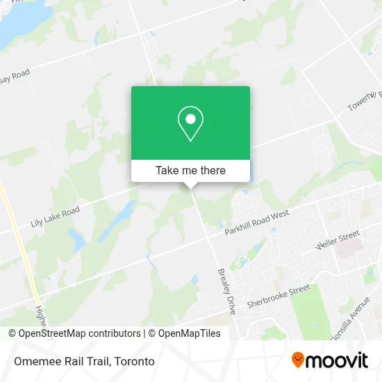 Omemee Rail Trail map