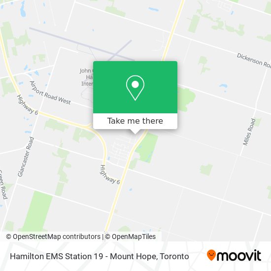 Hamilton EMS Station 19 - Mount Hope map