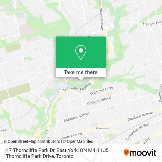 47 Thorncliffe Park Dr, East York, ON M4H 1J5 Thorncliffe Park Drive map