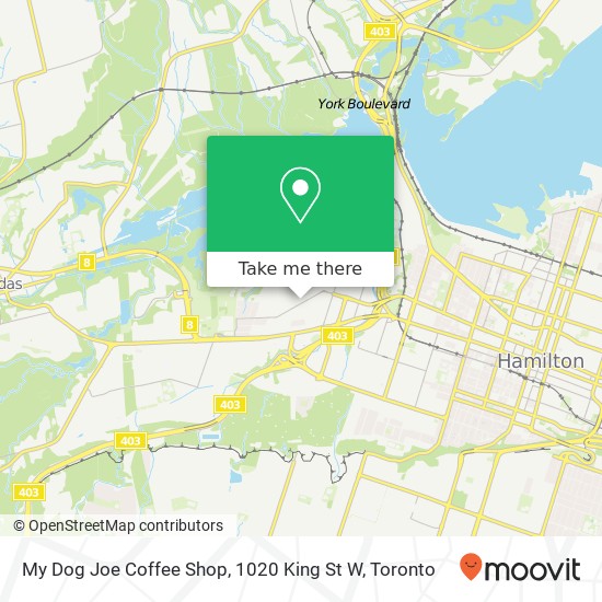 My Dog Joe Coffee Shop, 1020 King St W map