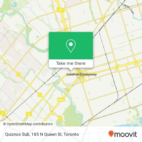Quiznos Sub, 185 N Queen St map