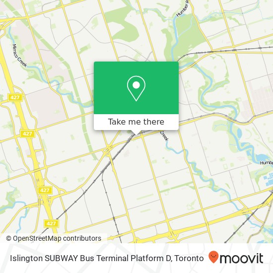 Islington SUBWAY Bus Terminal Platform D map