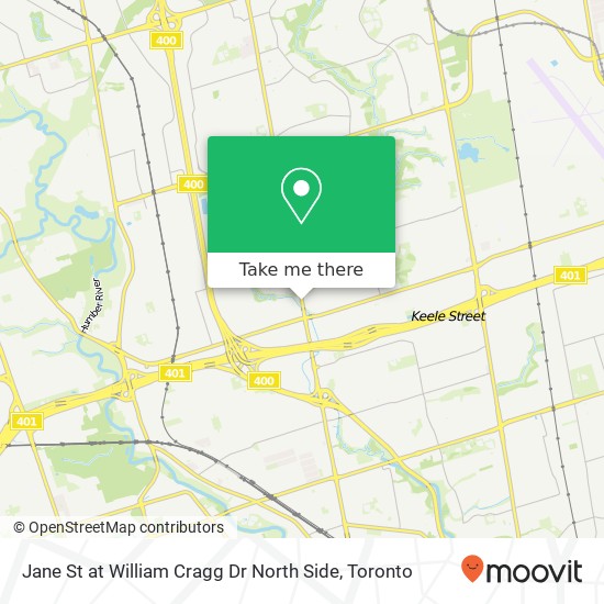 Jane St at William Cragg Dr North Side map