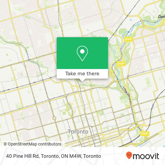 40 Pine Hill Rd, Toronto, ON M4W map