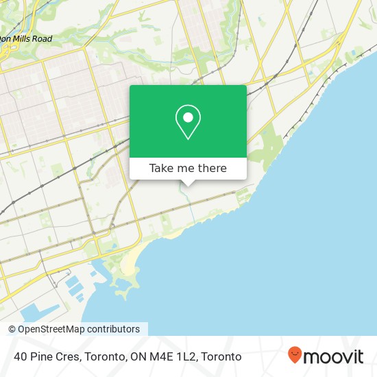 40 Pine Cres, Toronto, ON M4E 1L2 map