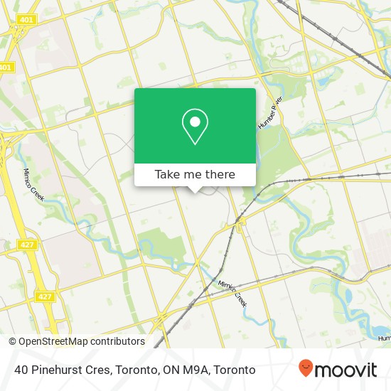 40 Pinehurst Cres, Toronto, ON M9A map