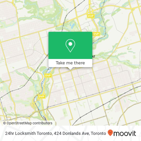 24hr Locksmith Toronto, 424 Donlands Ave plan