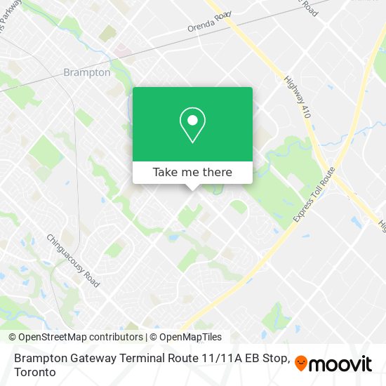 Brampton Gateway Terminal Route 11 / 11A EB Stop map