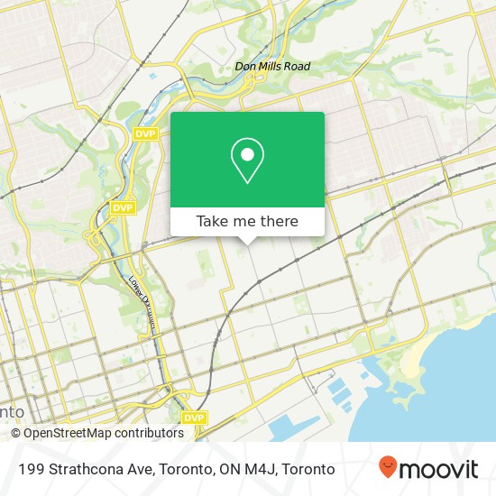199 Strathcona Ave, Toronto, ON M4J map