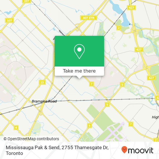 Mississauga Pak & Send, 2755 Thamesgate Dr map