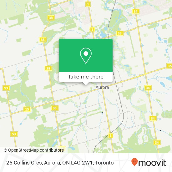 25 Collins Cres, Aurora, ON L4G 2W1 map