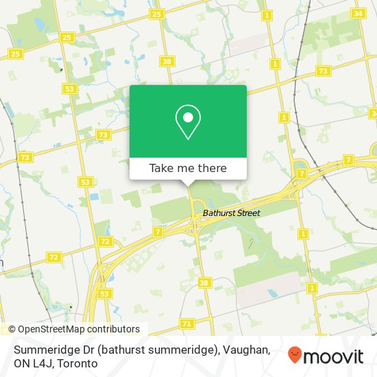 Summeridge Dr (bathurst summeridge), Vaughan, ON L4J map