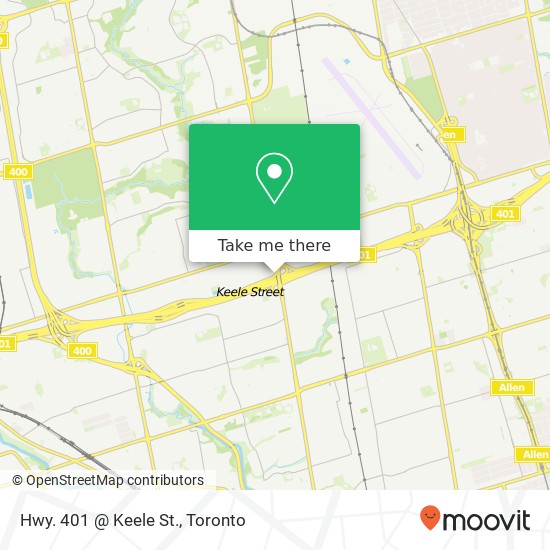 Hwy. 401 @ Keele St. map