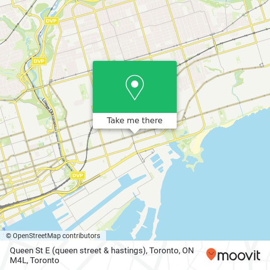 Queen St E (queen street & hastings), Toronto, ON M4L map