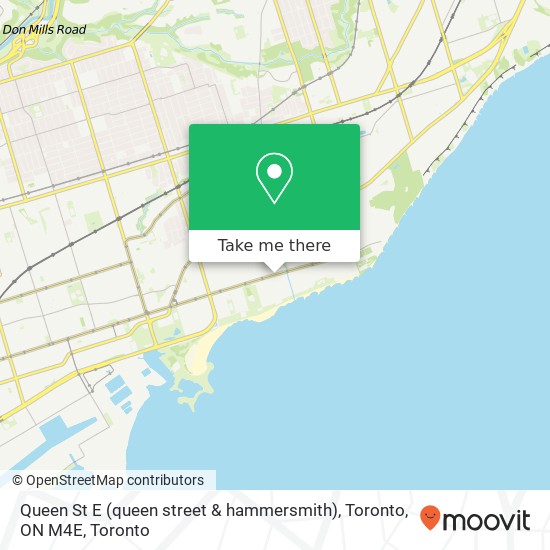 Queen St E (queen street & hammersmith), Toronto, ON M4E map