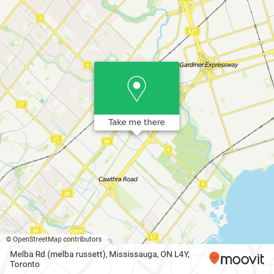 Melba Rd (melba russett), Mississauga, ON L4Y map