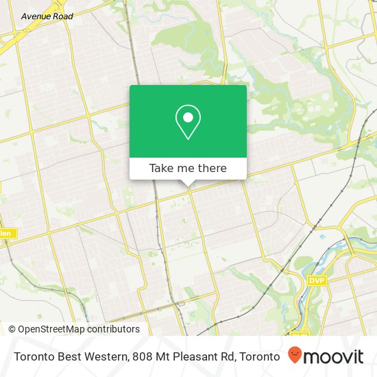 Toronto Best Western, 808 Mt Pleasant Rd map