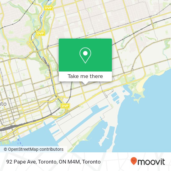 92 Pape Ave, Toronto, ON M4M map