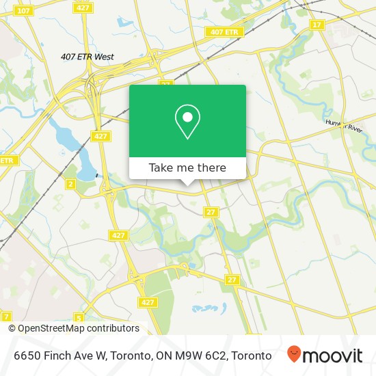 6650 Finch Ave W, Toronto, ON M9W 6C2 map