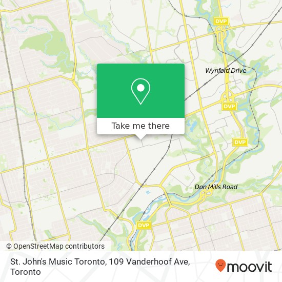 St. John's Music Toronto, 109 Vanderhoof Ave map
