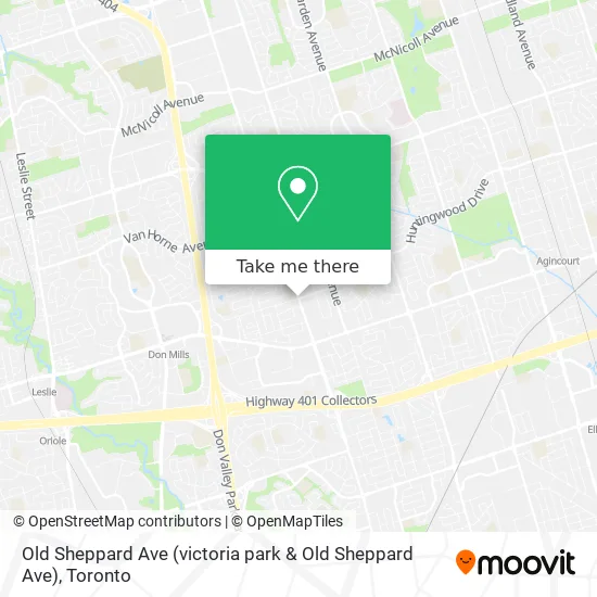 Old Sheppard Ave (victoria park & Old Sheppard Ave) map