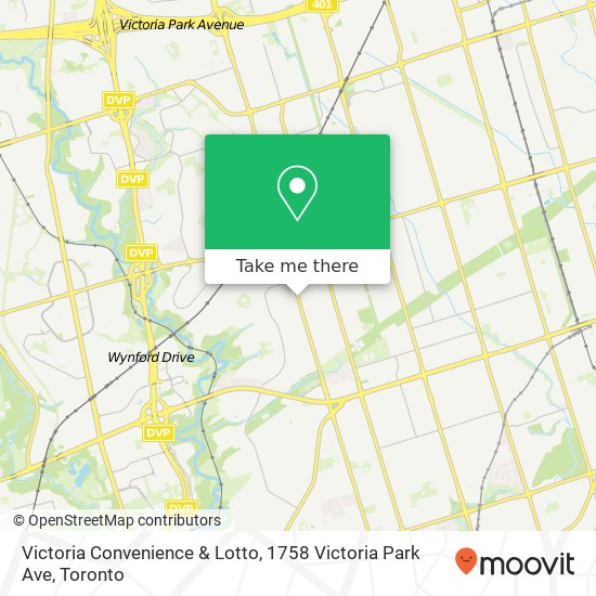 Victoria Convenience & Lotto, 1758 Victoria Park Ave map