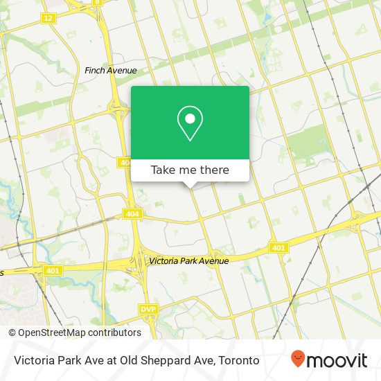 Victoria Park Ave at Old Sheppard Ave map