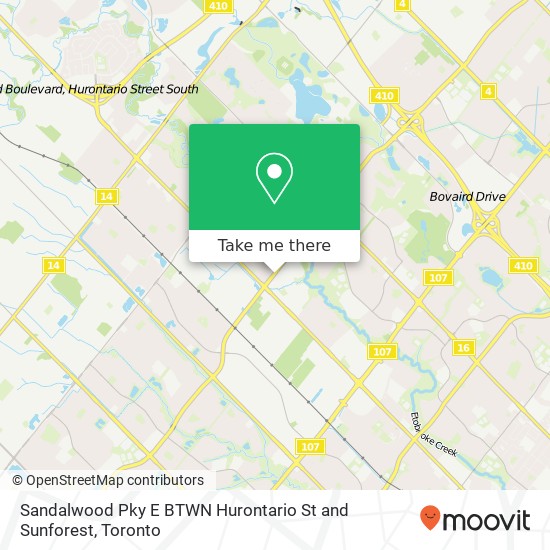 Sandalwood Pky E BTWN Hurontario St and Sunforest map
