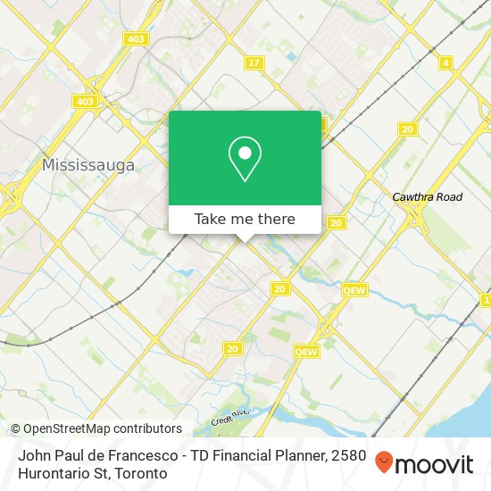 John Paul de Francesco - TD Financial Planner, 2580 Hurontario St map