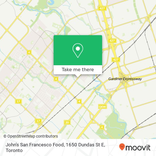 John's San Francesco Food, 1650 Dundas St E map