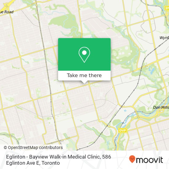 Eglinton - Bayview Walk-in Medical Clinic, 586 Eglinton Ave E map