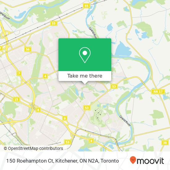 150 Roehampton Ct, Kitchener, ON N2A map