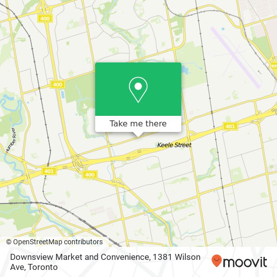 Downsview Market and Convenience, 1381 Wilson Ave map