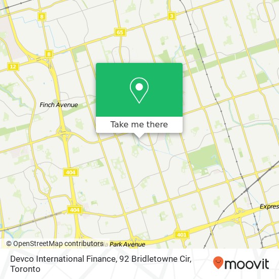 Devco International Finance, 92 Bridletowne Cir map