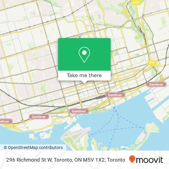 296 Richmond St W, Toronto, ON M5V 1X2 map